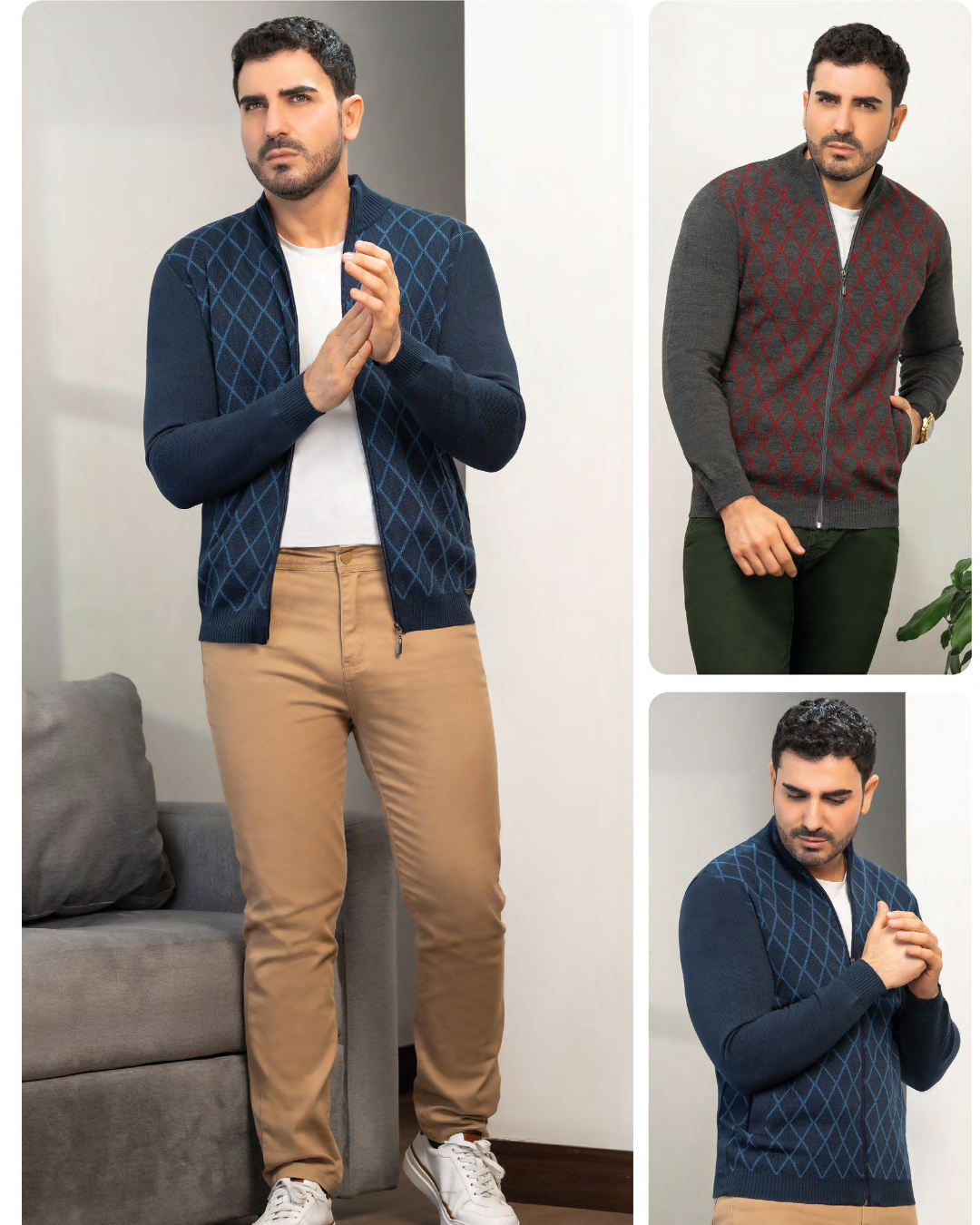Chaqueta Rombos Caballero